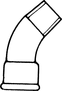 Bocht 3/4"BIBU 45° ZW